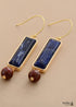Boho Earrings, Dangle Earrings, Navy Blue Sodalite